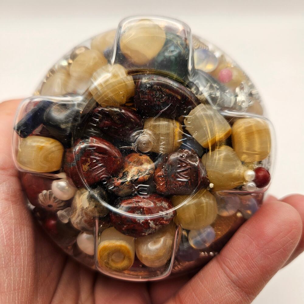 HUGE MIXED JEWELRY MAKING BEAD LOT ITALIAN CHARM BRACELET LINKS STONE WOOD CRAFT - Picture 9 of 9